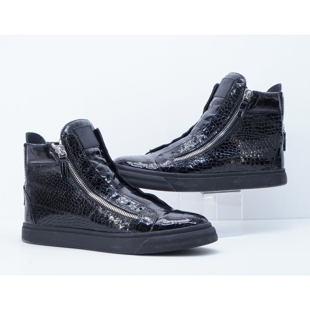 Giuseppe Zanotti Sneaker Black Crocodile Leather Double Zip - 1