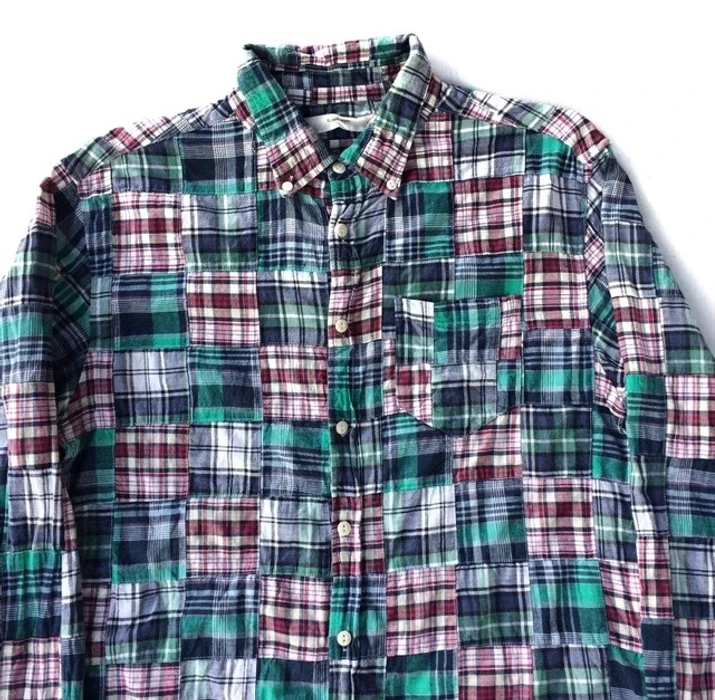 Japanese Brand - Global Work Patchwork Curt Cobain Style Shirt Button Up - 2