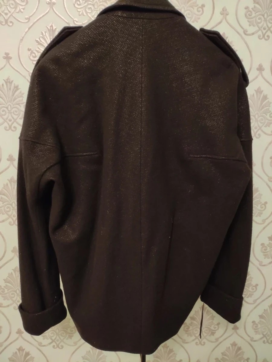UNIQUE ! 1 Double breasted oversized black coat - 3