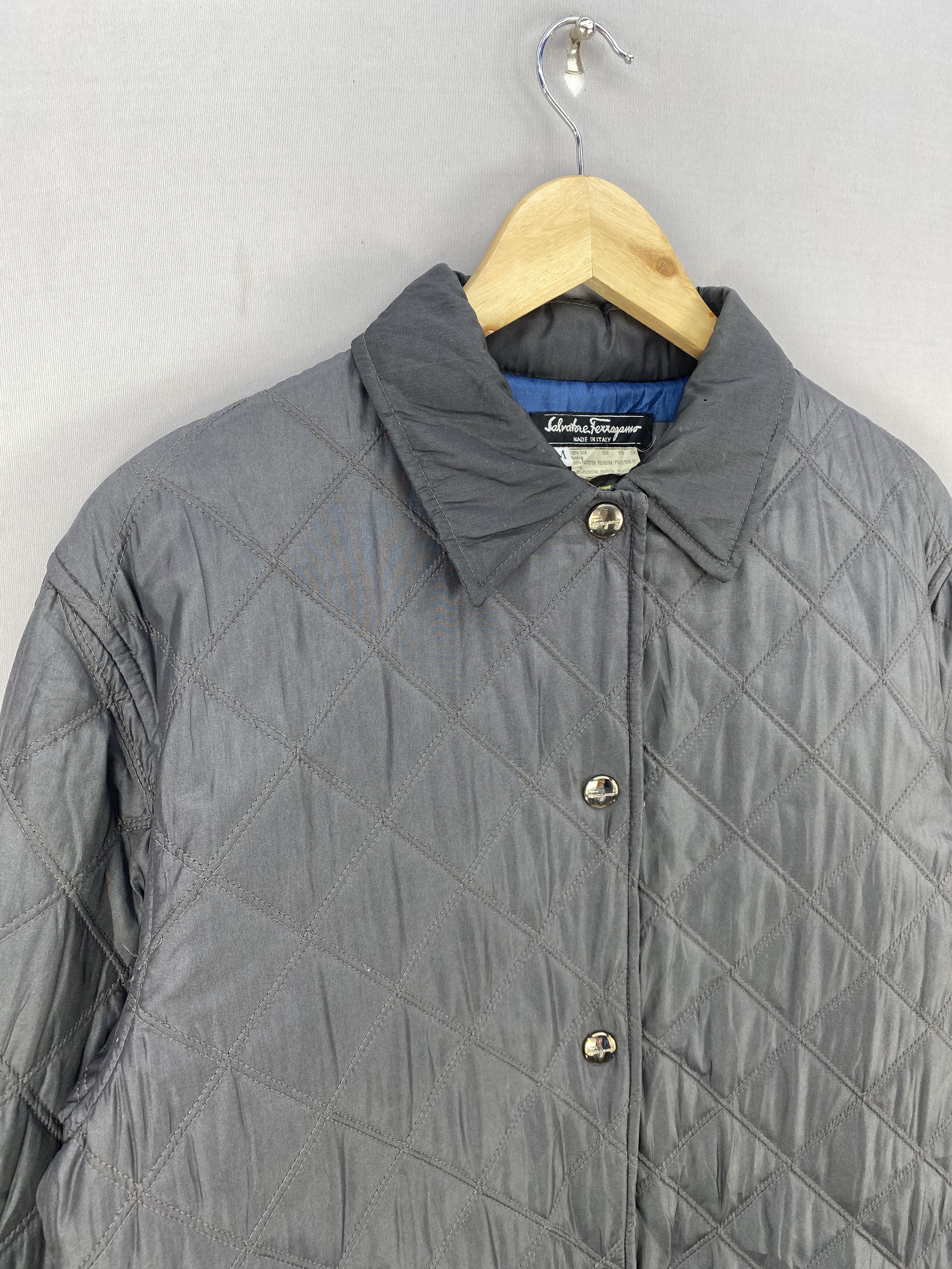 Salvatore Ferragamo Quilted Nylon Snap Button Jacket - 2