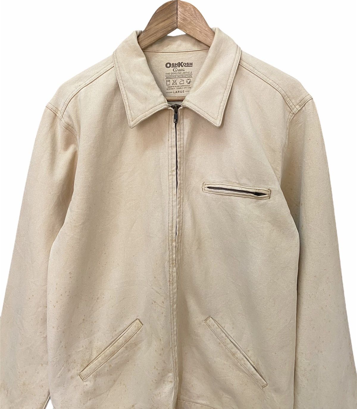 Vintage OshKosh Workwear Beige Jacket Inspired By Carhartt - 3