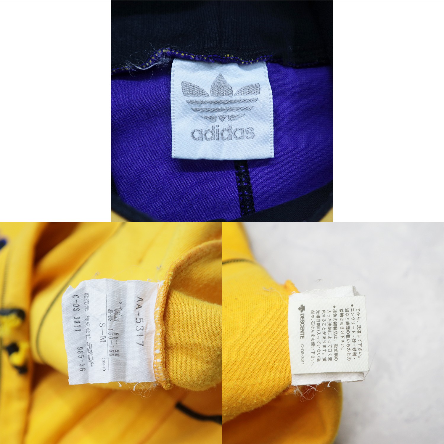 Vintage 90s ADIDAS Descente Japan Big Logo Multi Color Block Sweatshirt Sweater Hoodie Made In Japan - 6