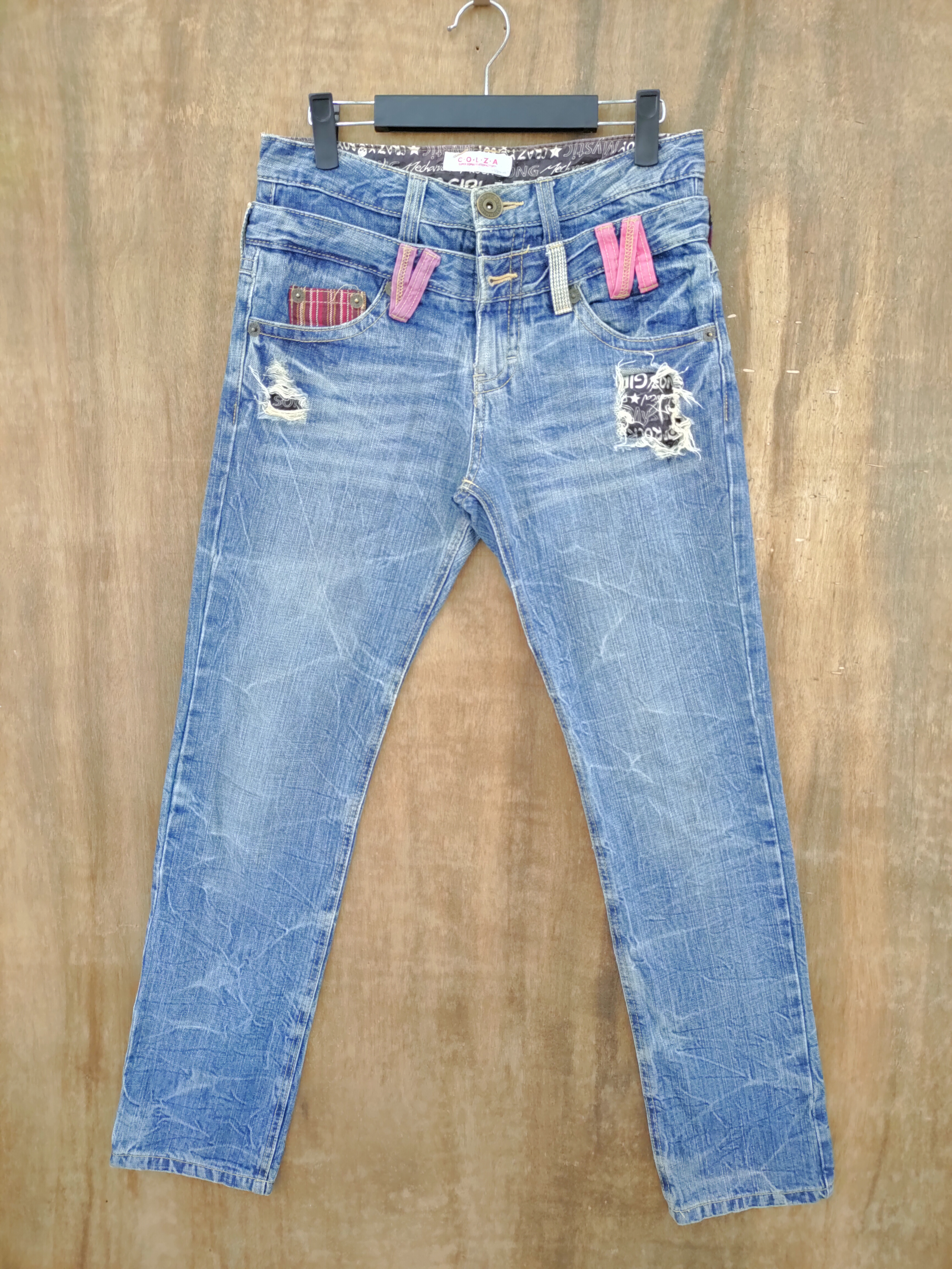 Distressed Denim - GOLZA DOUBLE WAIST JEANS DENIM PANTS - 1