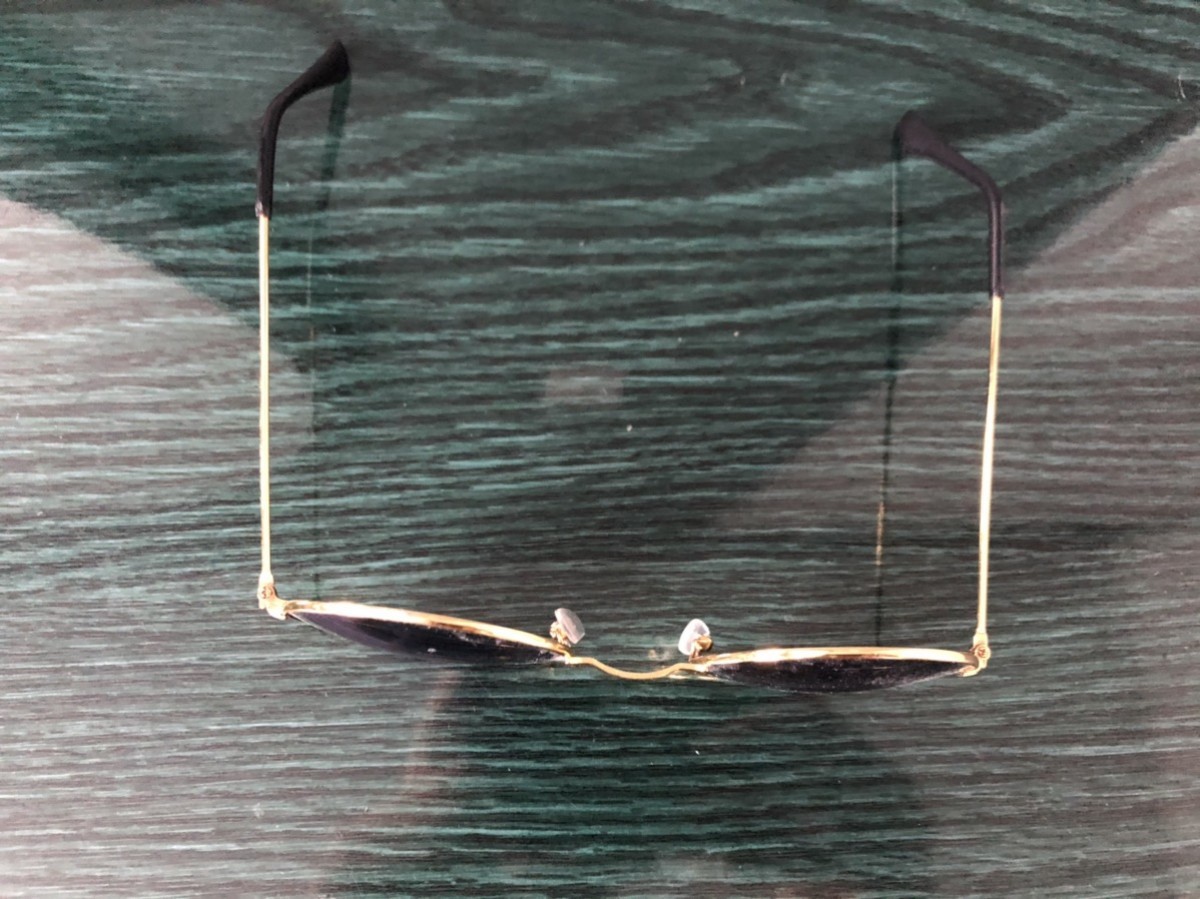 Vintage - Gold and blue round sunglasses - 2