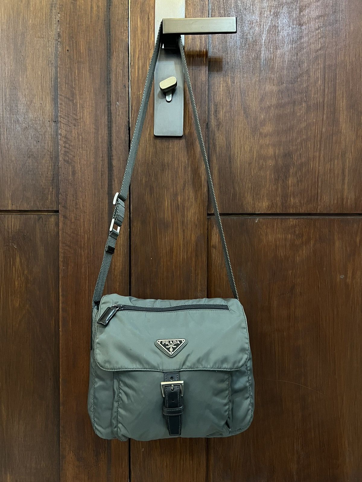 Prada Sling Bag Grey Nylon - 4