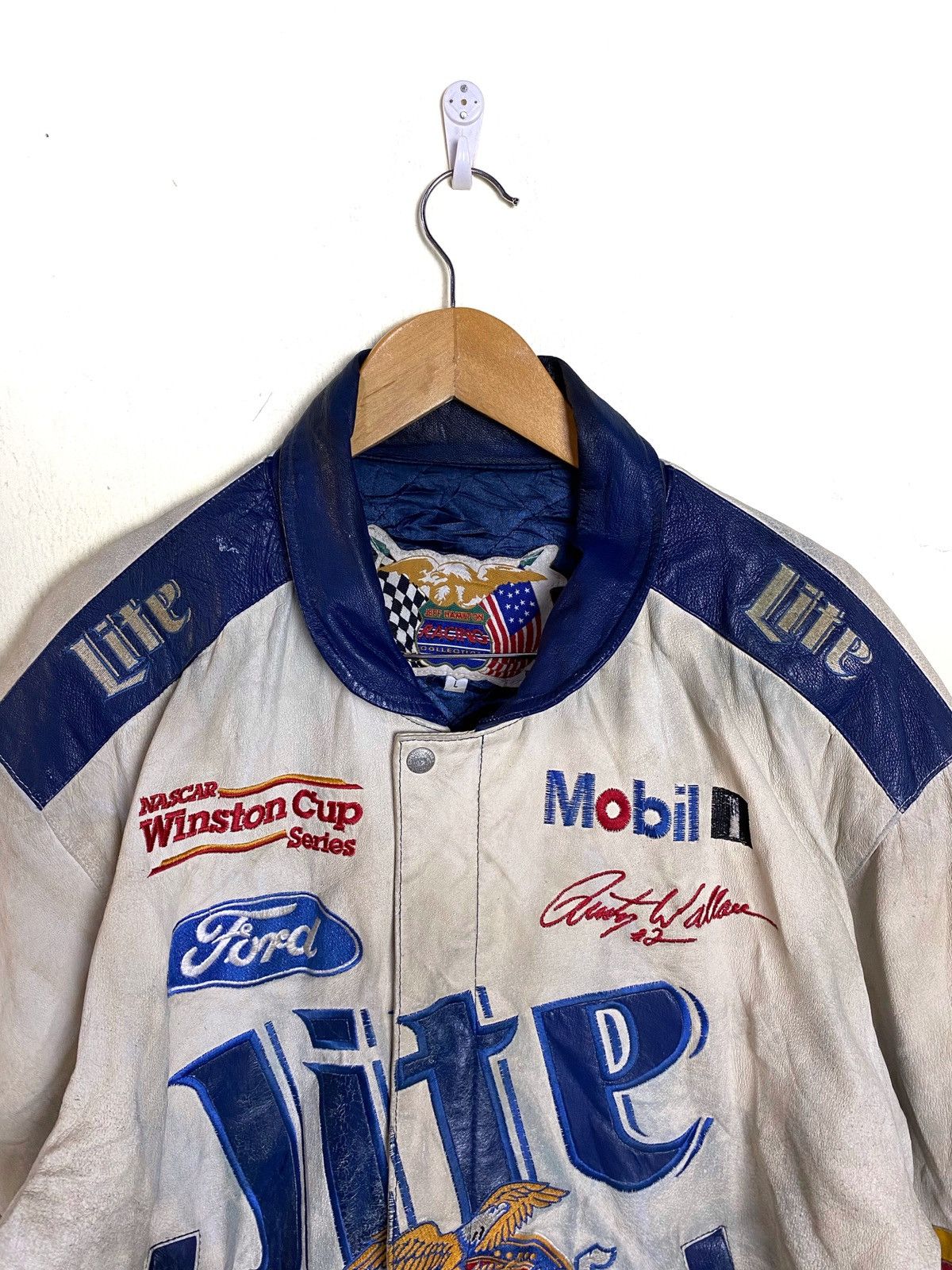 Vintage Jeff Hamilton 50th Anniversary Nascar Leather Jacket - 2