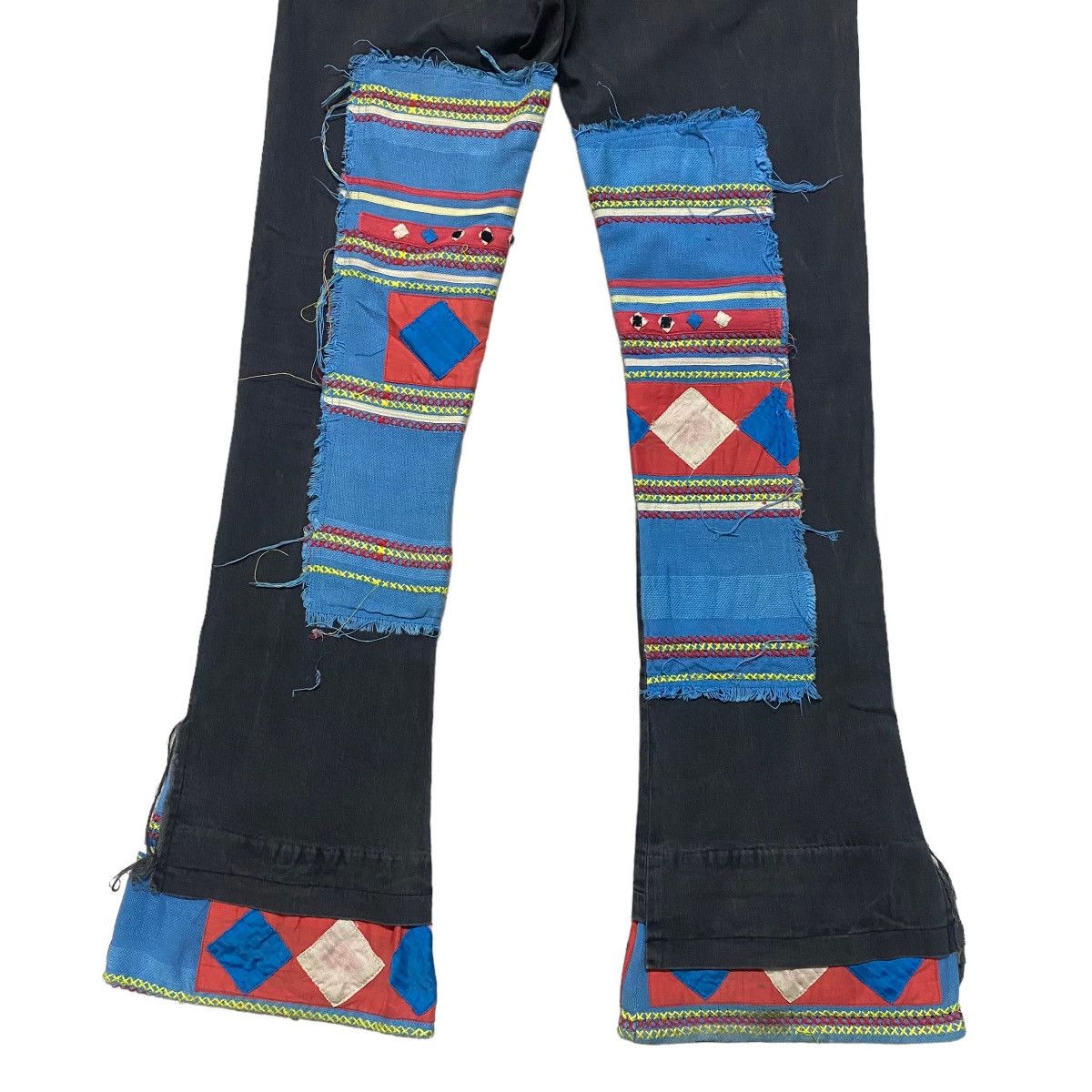 SS03 Undercover Scab Ethnic Patchwork Flare Pants - 14