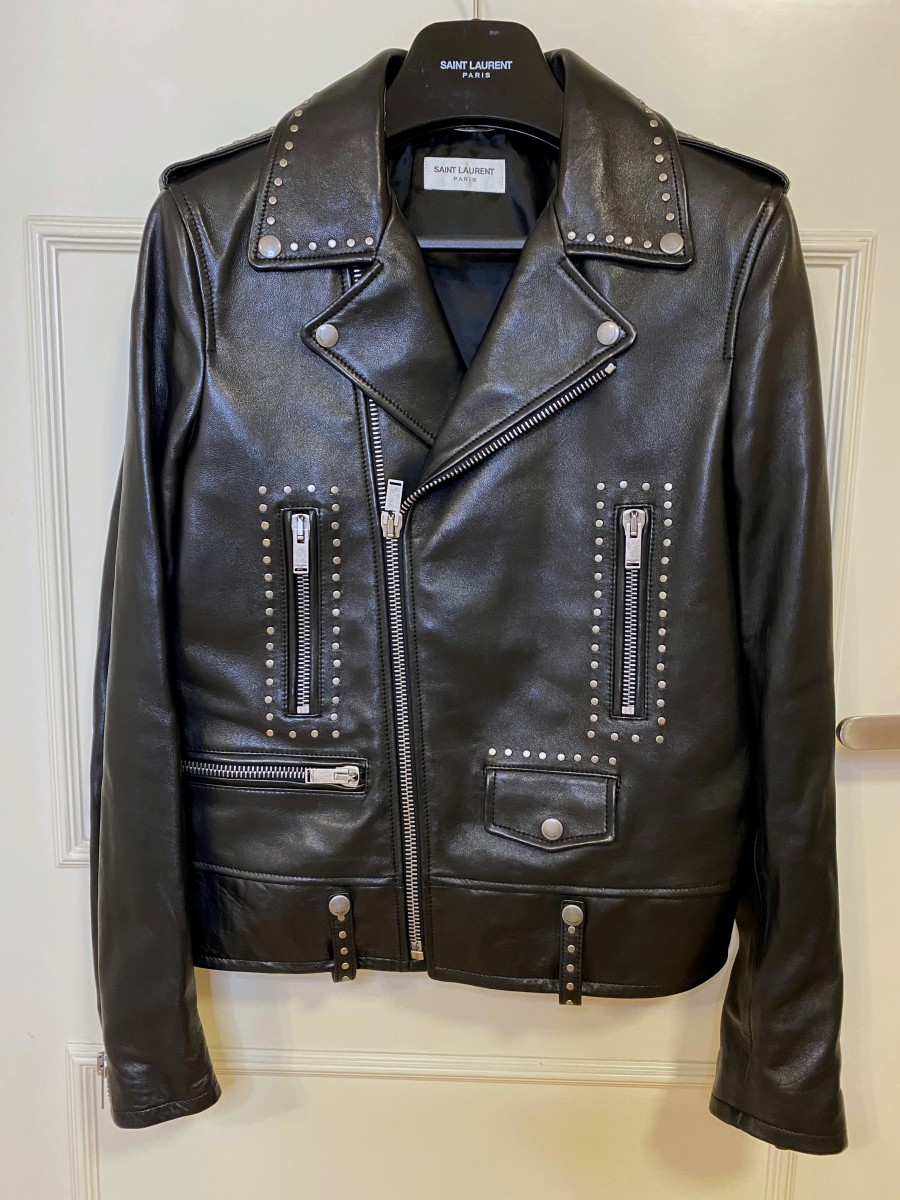 SAINT LAURENT L01 STUDDED LEATHER MOTORCYCLE JACKET IN LAMBSKIN - 1