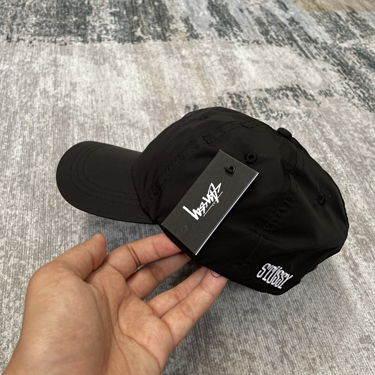 Stüssy VINTAGE STUSSY CARD SUIT CAP HAT BLACK | hlnstuff | REVERSIBLE