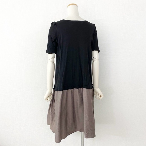 Vintage Marni Drop Waist Ruched Dress brown black - 2