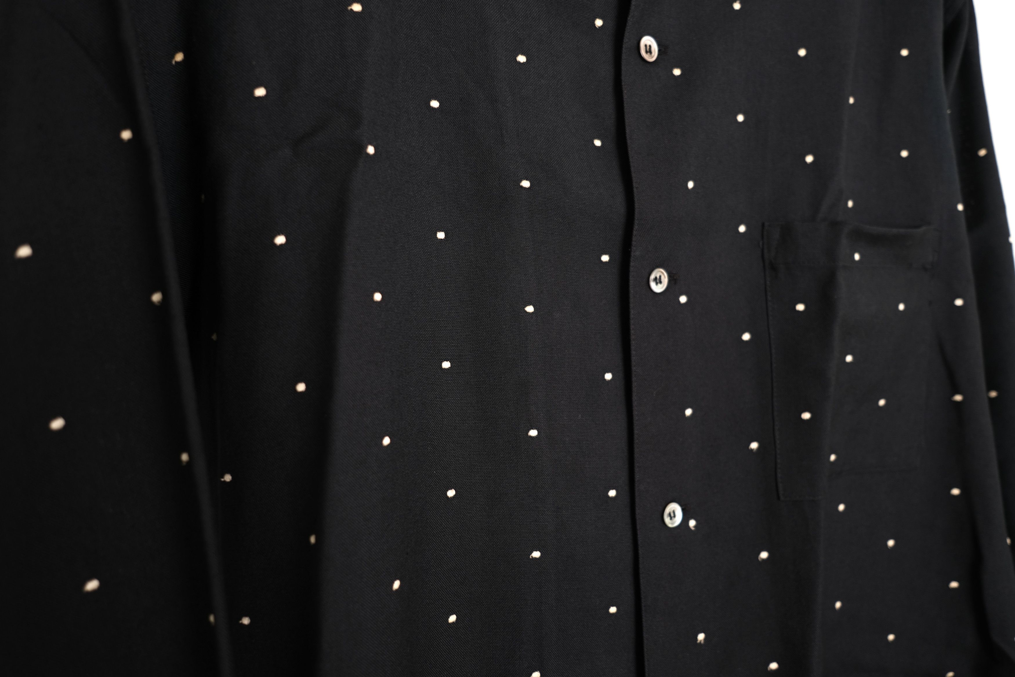 1980s Rayon Embroidered Pin Dot Workshop Shirt - 11