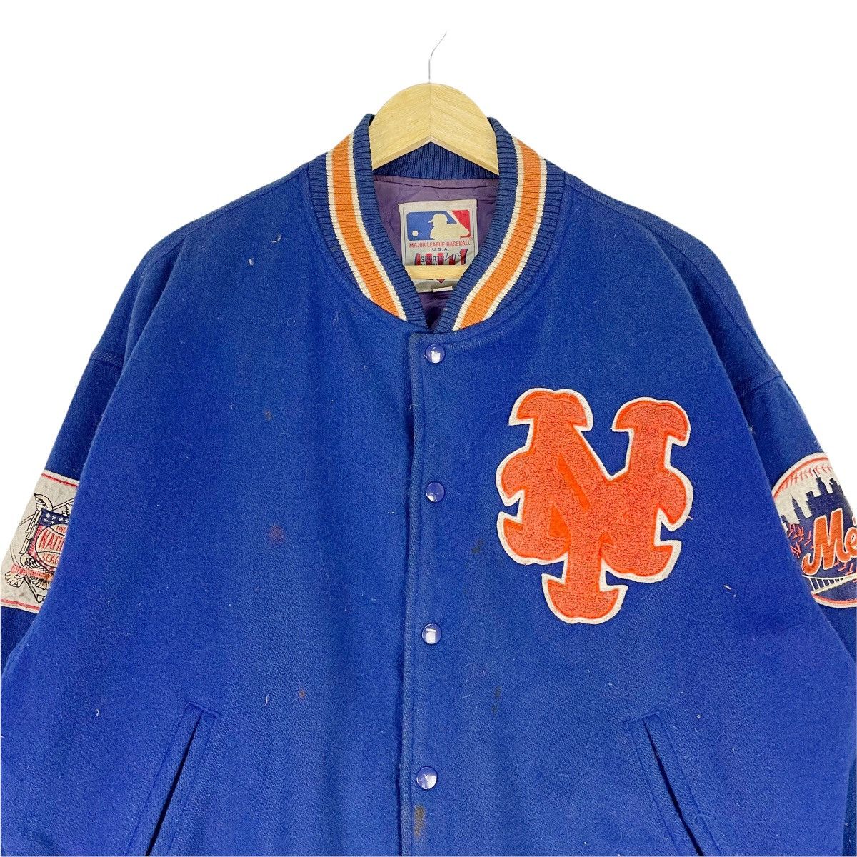Vintage - ⚡️90s NEW YORK METS Wool Varsity Jacket - 4