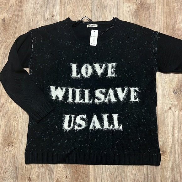 LF Mika & Gala “Love will save us all” Oversized Graphic Sweater - 1