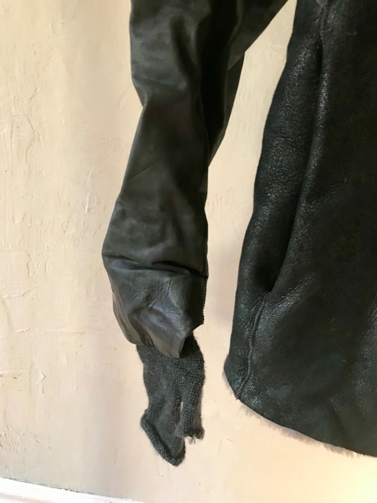 Isaac Sellam shearling, black leather jacket - 8