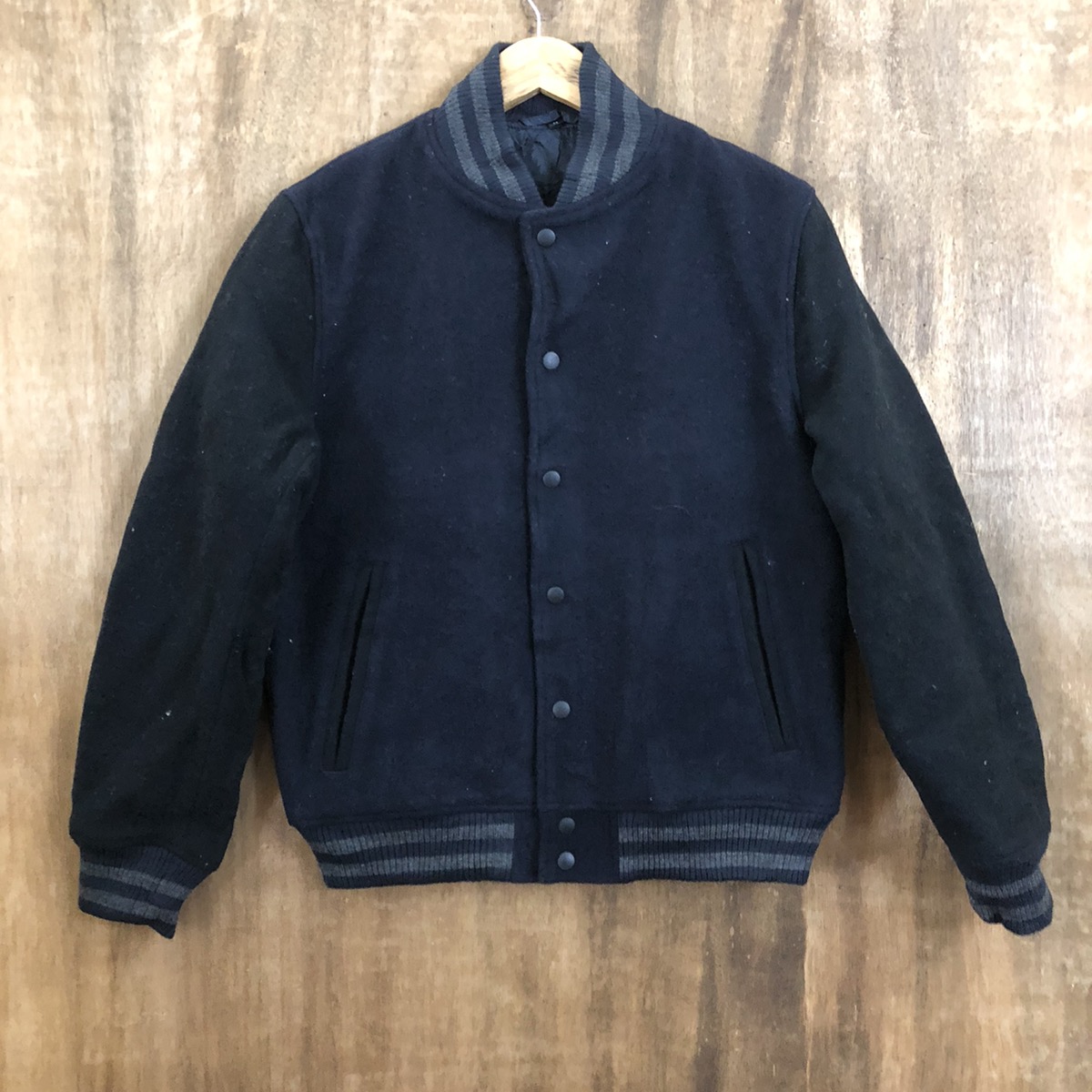 Vintage - Japanese Brand Dark Blue Varsity Jacket #1608 - 4