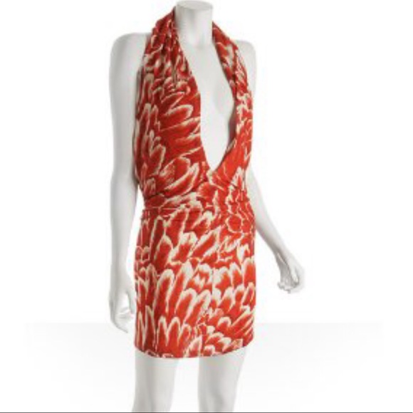 YaYa Aflalo - Ya-Ya Scorpio Wrap Halter Dress in Orange - 1