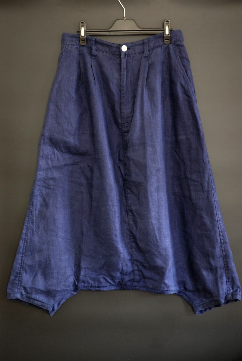Junya Watanabe - cropped drop crotch linen pants - 1
