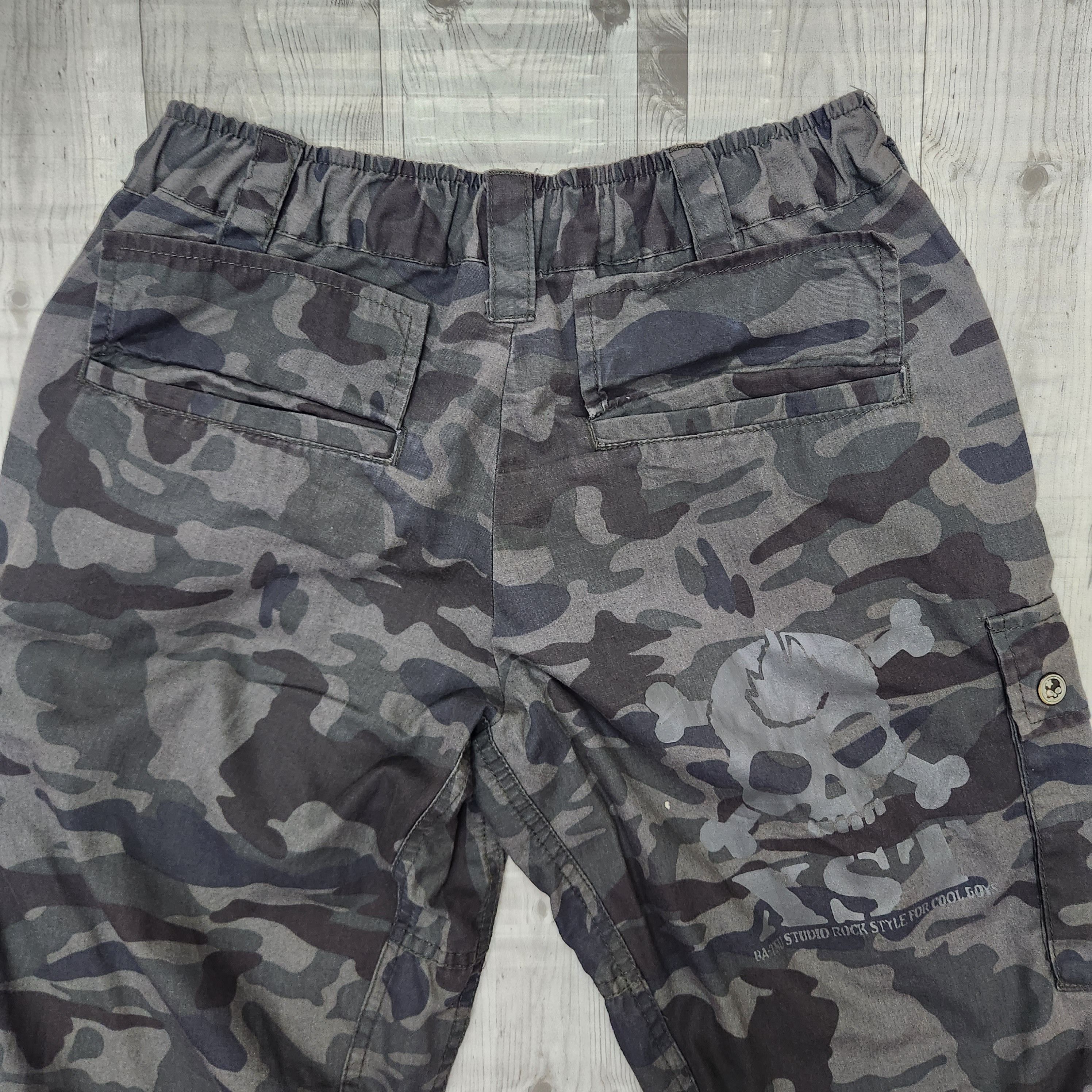 Japanese Brand - Batsu Studio Camouflage Skulls Button Cargo Pants - 21