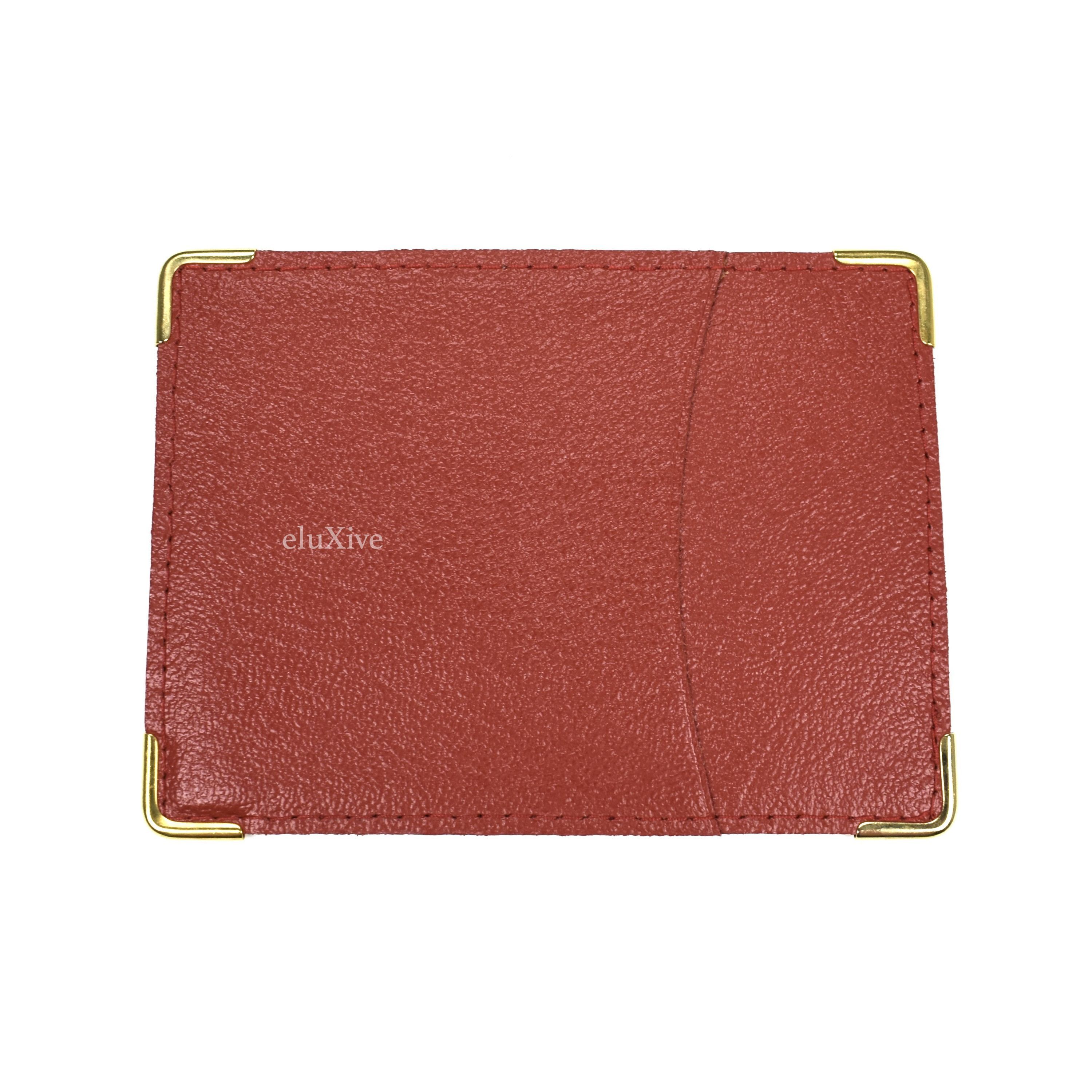 Rolex Red Leather Crown Logo Card Holder Wallet - 2