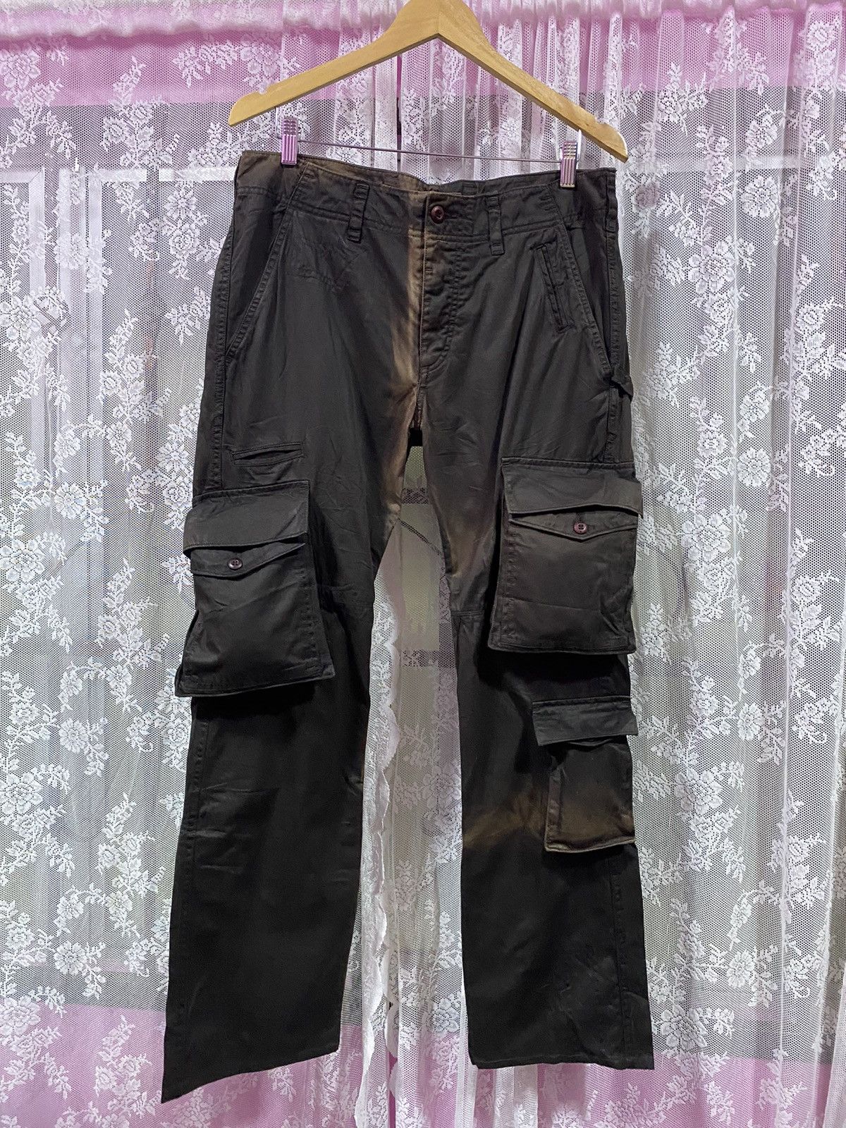 Archival Clothing - RARE🔥 FCUK BONDAGE MULTIPOCKET 15 SUNFADED CARGO PANTS - 1