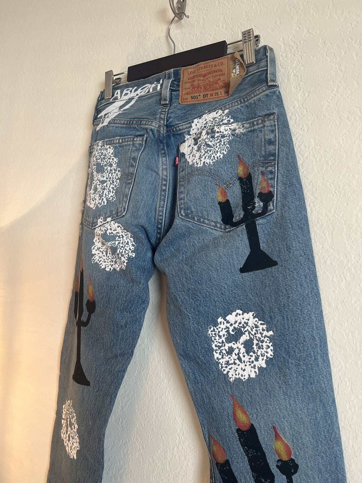 DENIM TEARS x VIRGIL ABLOH “MESSAGE IN A TEAR” PRINTED JEANS