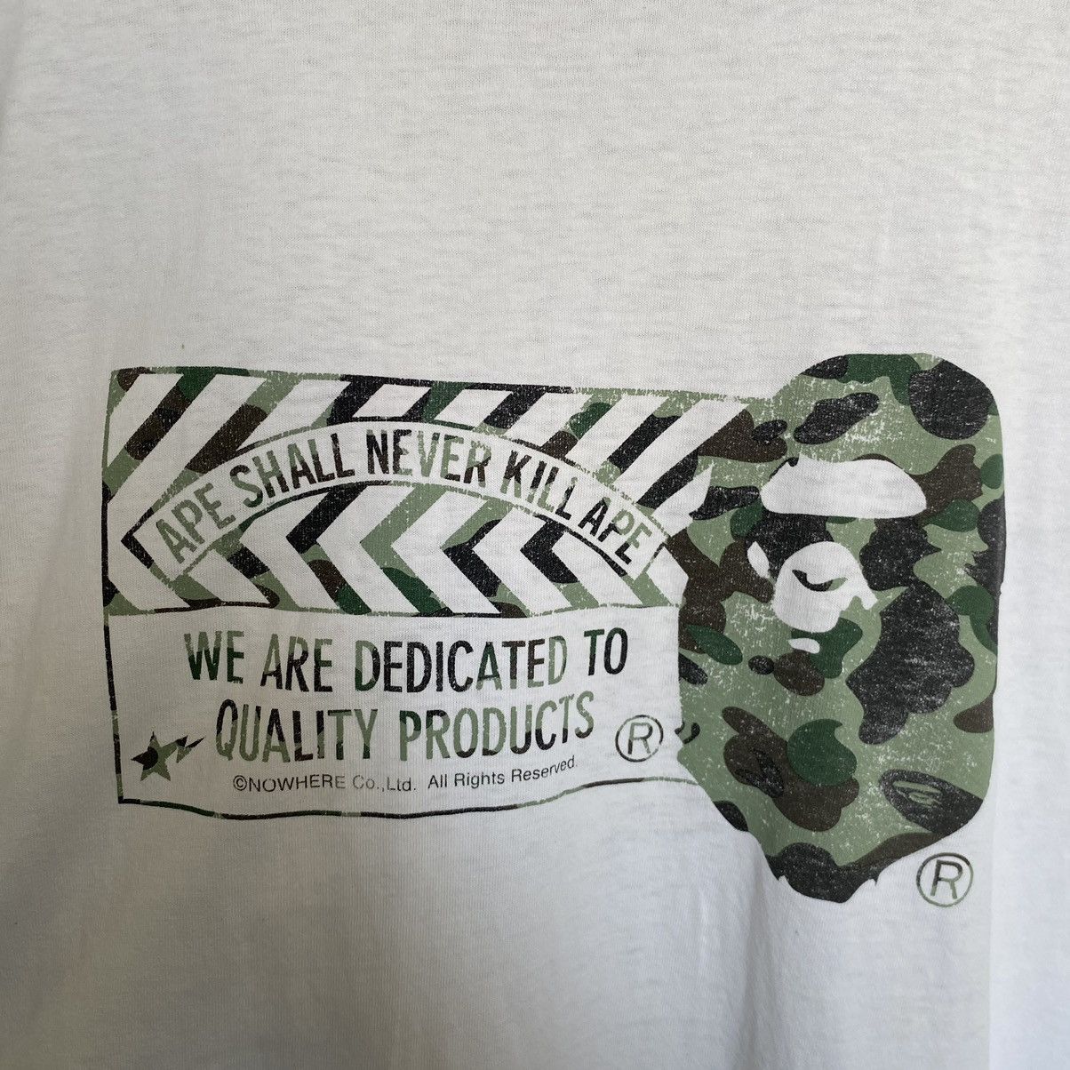 A Bathing Ape Camo L/S Distressed Tee - 3