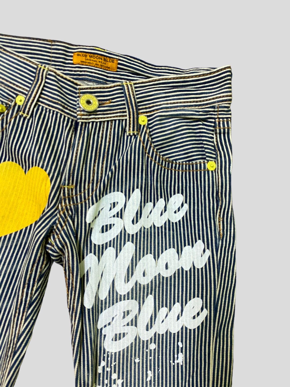 Vintage BLUE MOON BLUE Printed Paint Splash Low Rise Denim - 7