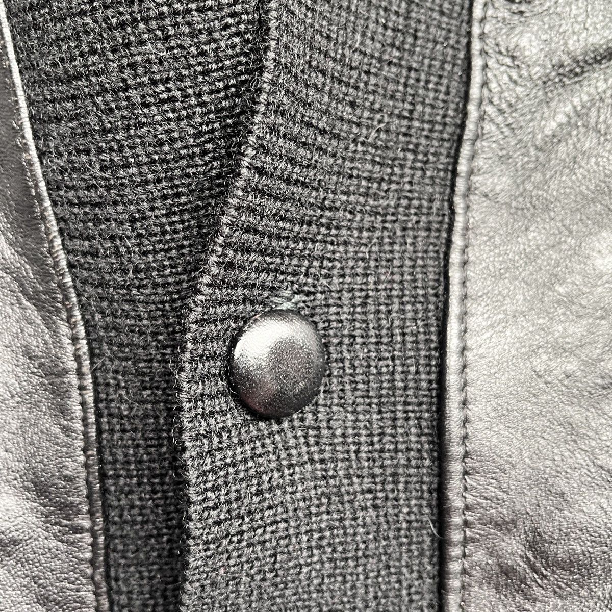 Vintage - Knitwear Leather Sweater Jacket Japan - 10