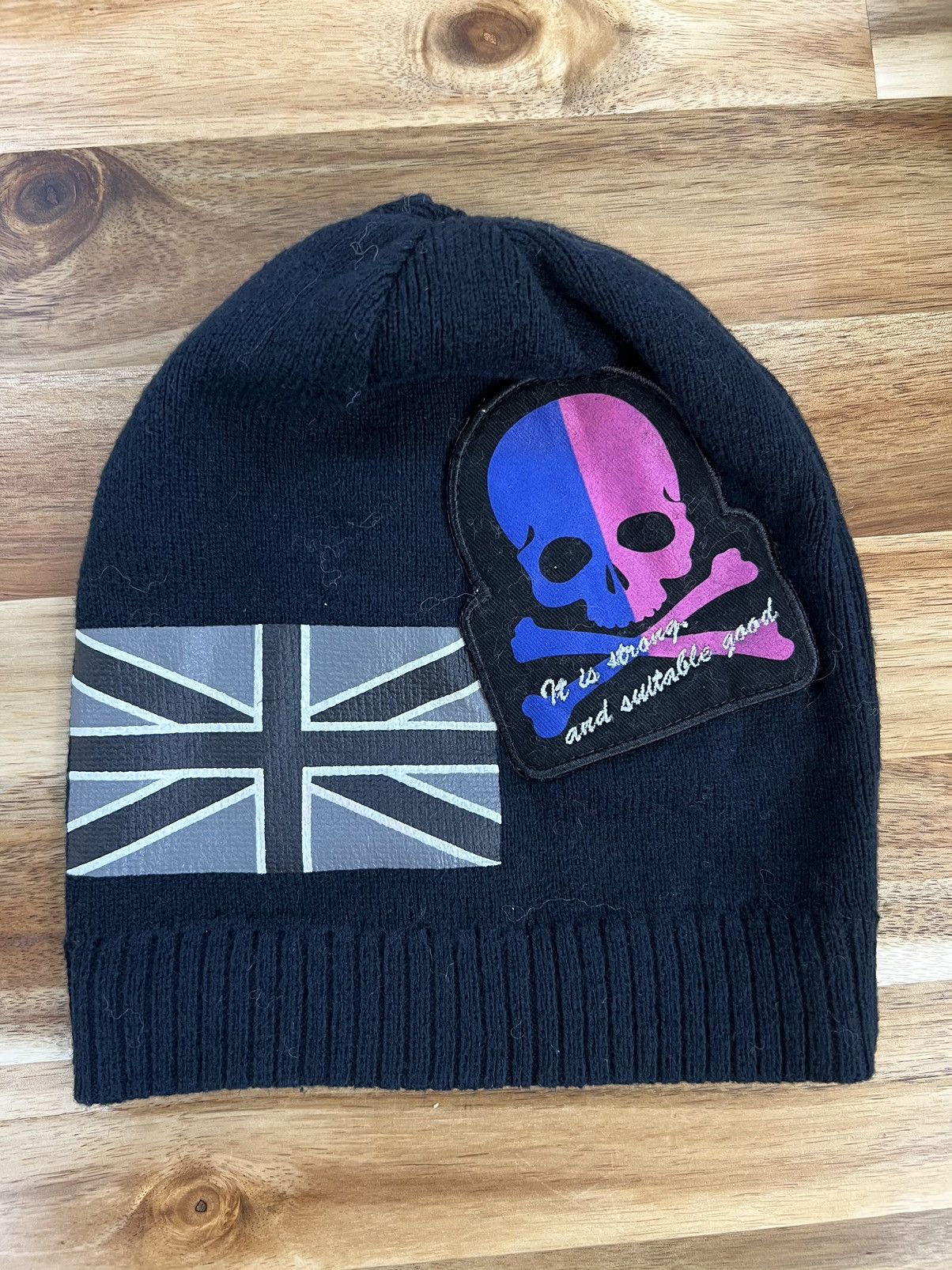 Vintage - Skull Patchwork Cap Beanie Hats - 1