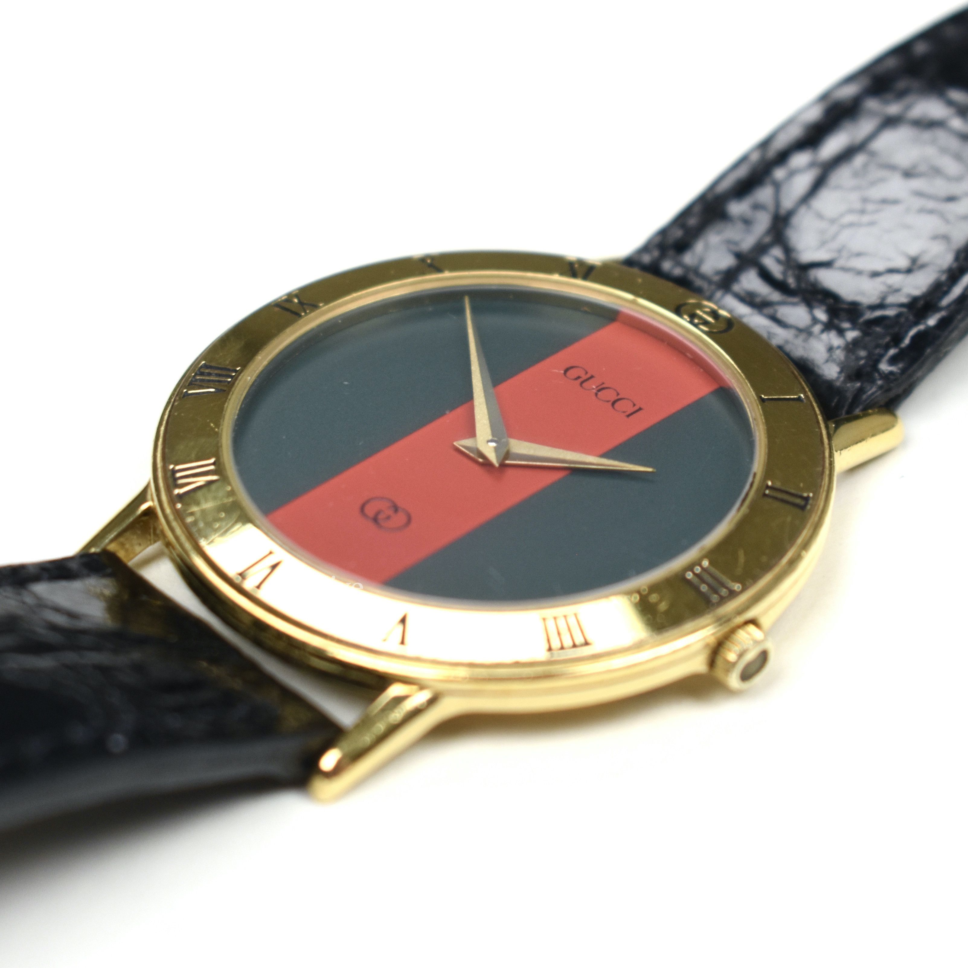 Gucci 3000M Gold Web Dial Watch - 9