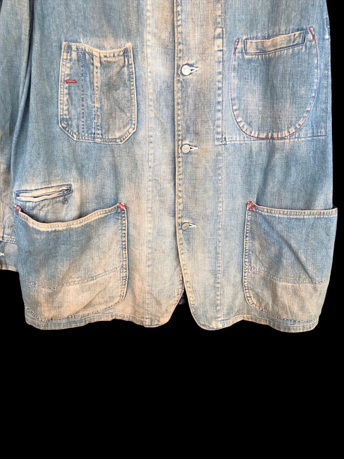 🏴󠁧󠁢󠁥󠁮󠁧󠁿 60s Repro Indigo Patina Distress Denim Jacket - 3