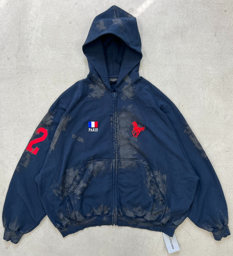 BALENCIAGA Balenciaga 22FW Polo Set dark blue heavily dirty mud