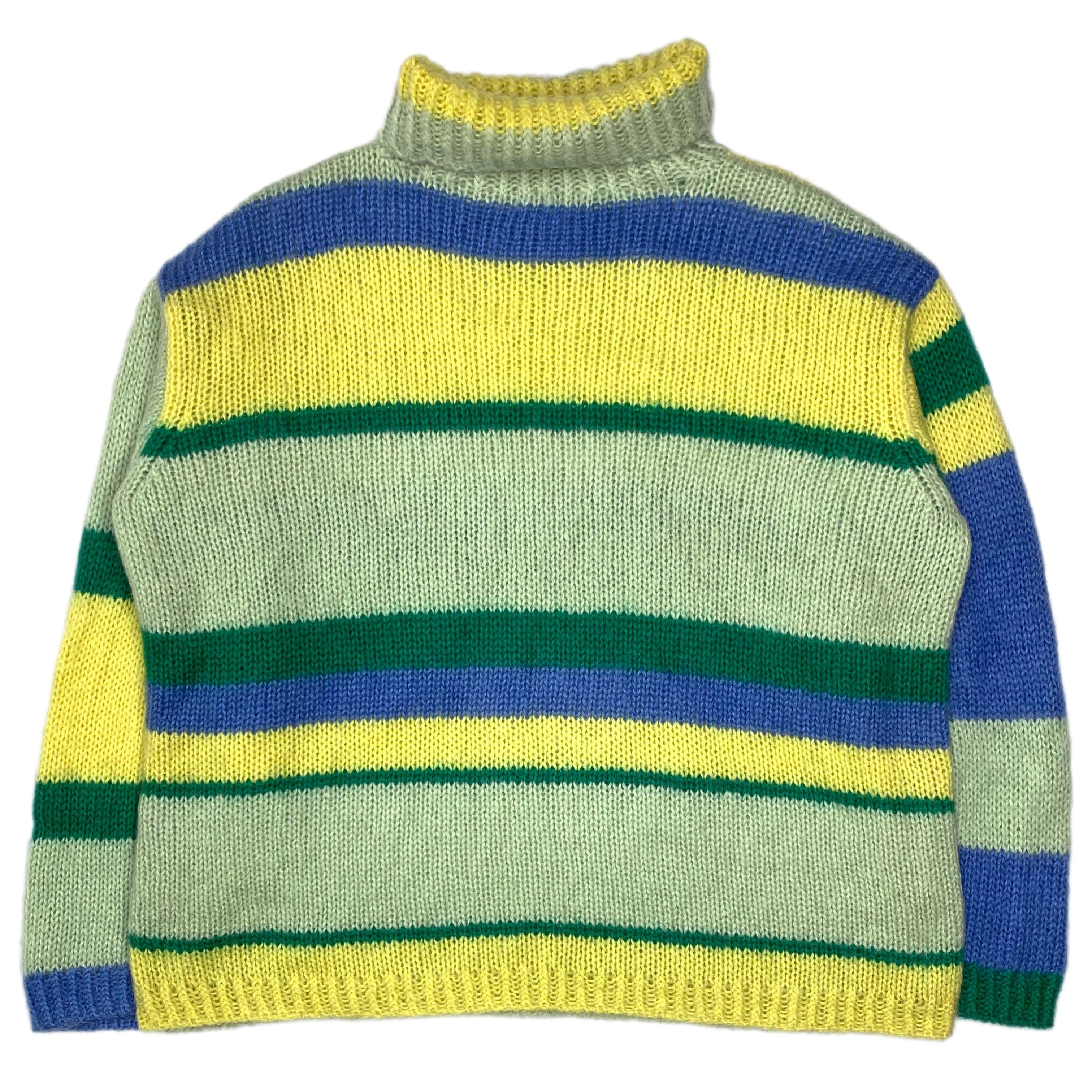 AW90 Colorful Oversized Striped Mohair Sweater - 2