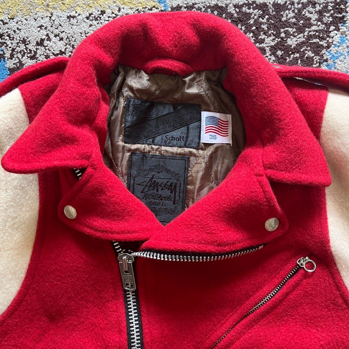 Stussy X Schott Perfecto 🔥 RARE ITEM 🔥 Wool Rider Jacket - 4