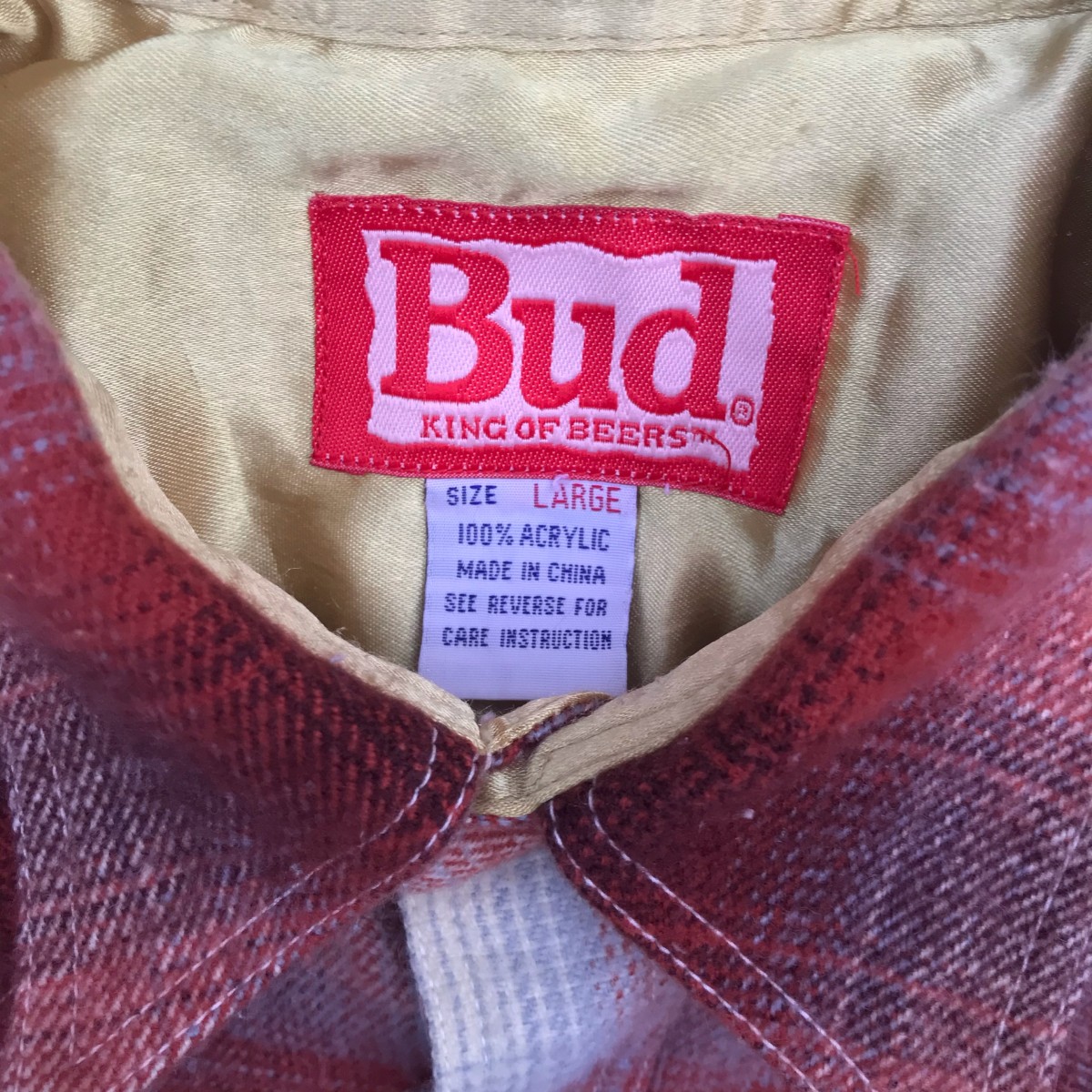 Budweiser - Rare Vintage 90s Budweiser Pearl SnapButton Western Shirt - 3