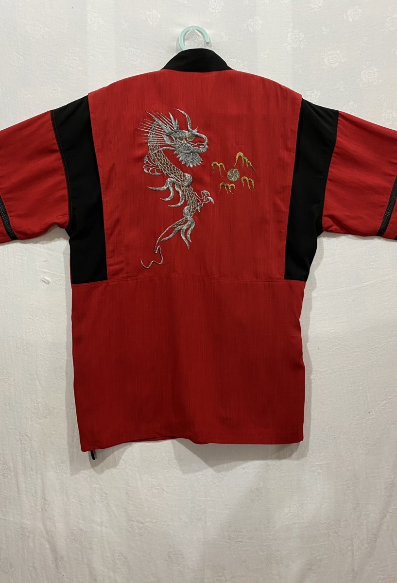Japanese Brand - Modern Kimono Cardigan Embroidery Dragon Logo - 8