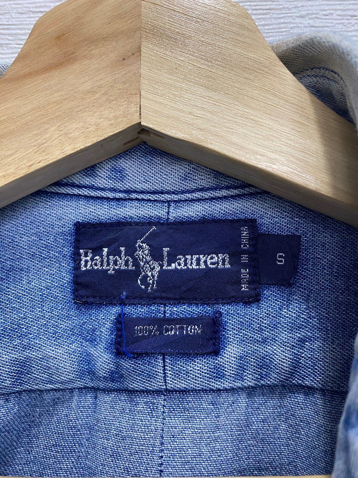 🔥VINTAGE RALPH LAUREN BLUE DENIM BUTTON UP SHIRT - 7