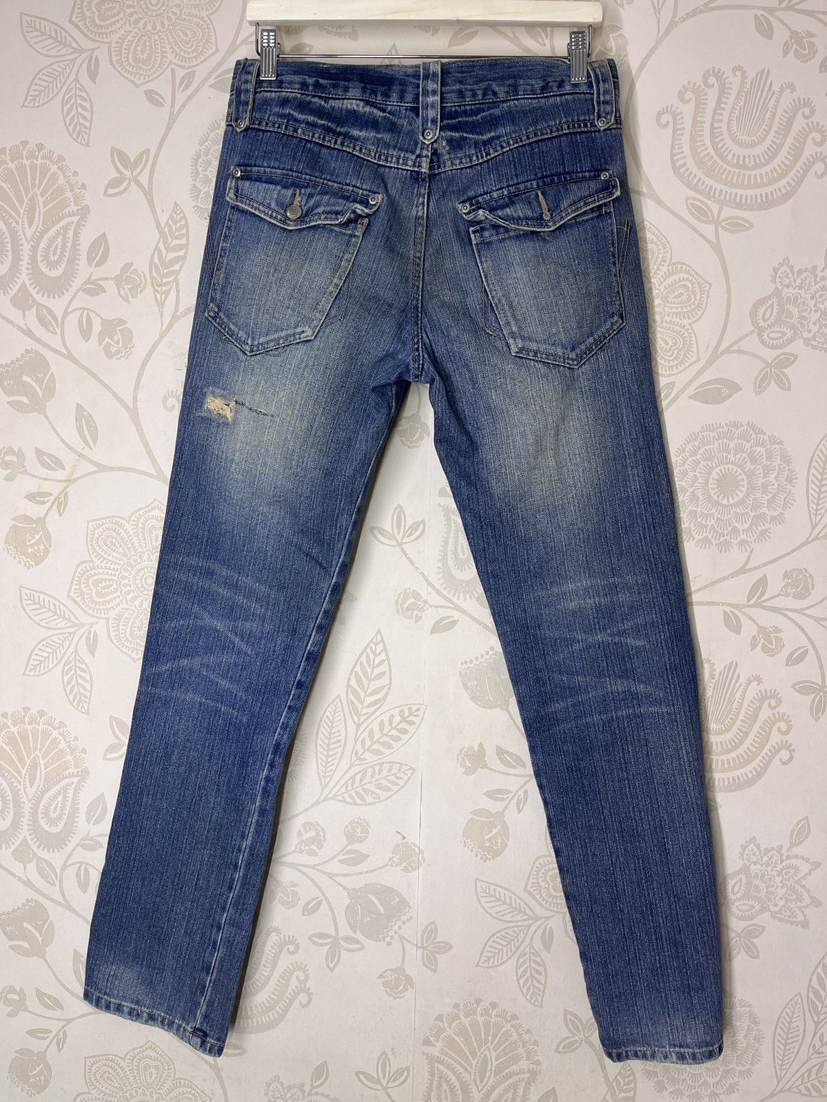 Ripped Three Stones Throw Denim Jeans Avant Garde Pockets - 2
