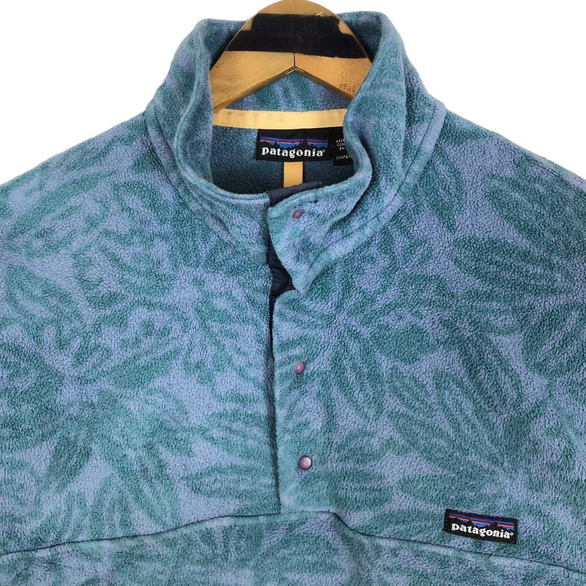 Vintage Patagonia Mock Neck Fleece Sweater Floral Pattern - 7