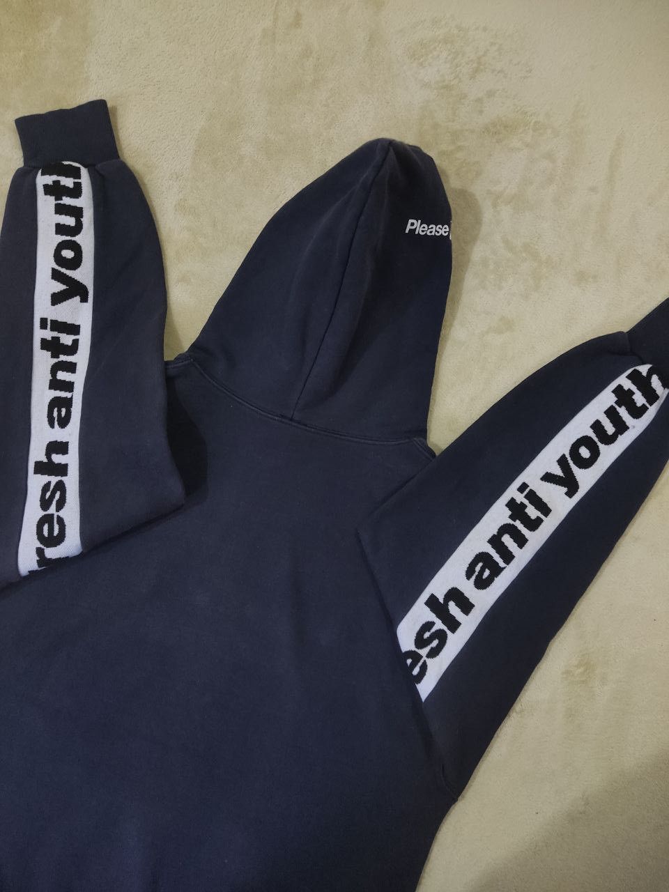 Japanese Brand - FRESH ANTI YOUTH 'Please Pray For Me' Sidetape Hoodie - 5