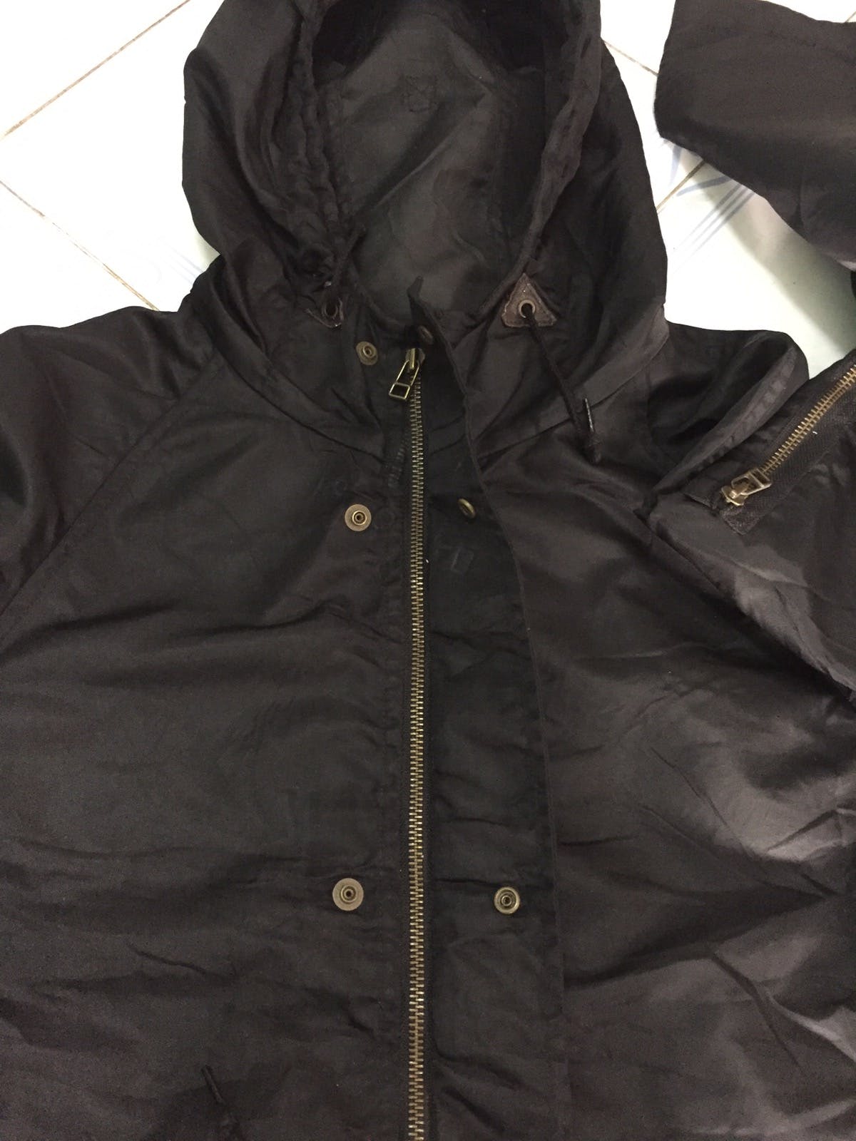 Nylon Schott combat type jacket cap hoodie - 15