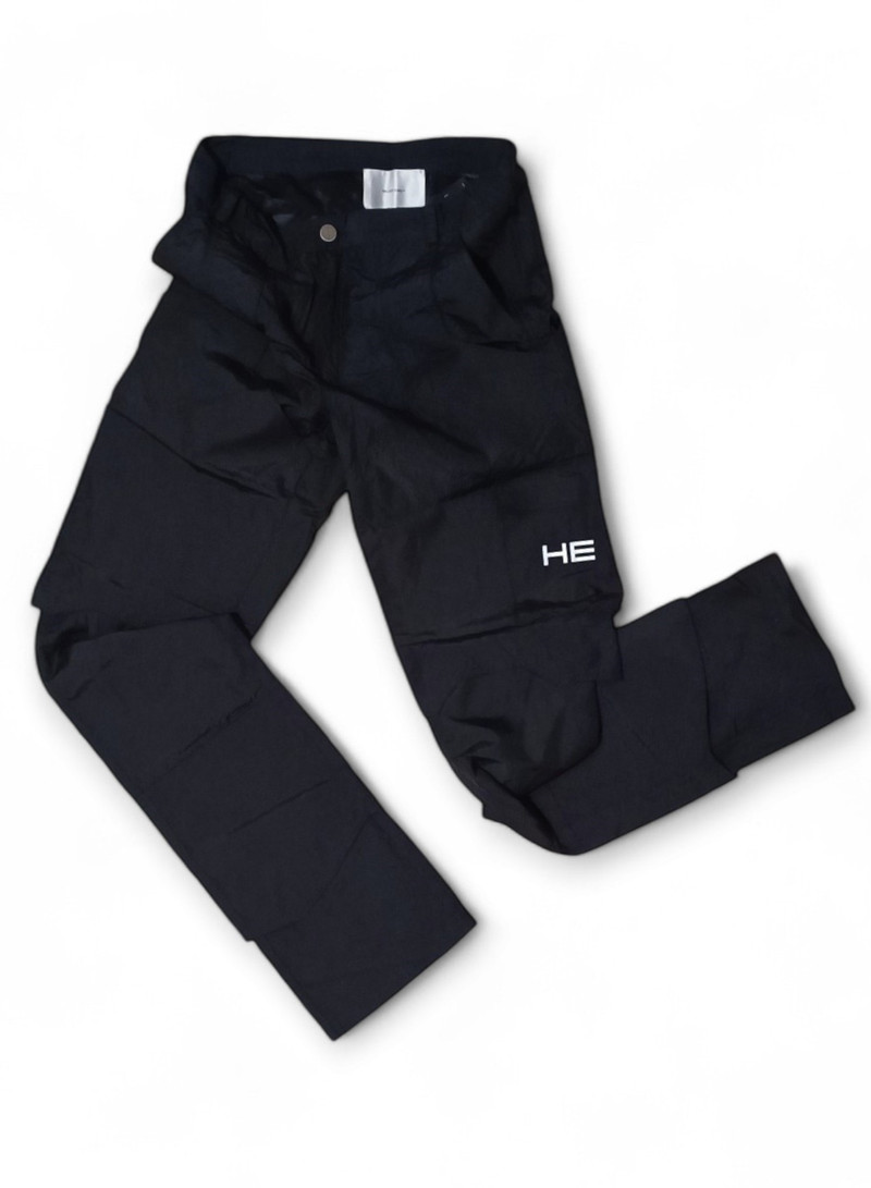 AW19 BLACK TECHNICAL LAYERED TROUSERS - 1
