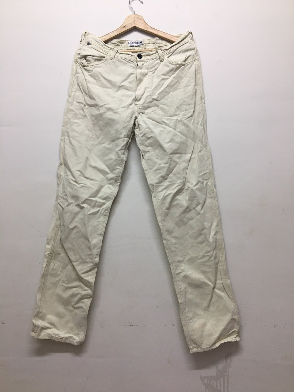 vintage stone island marina white pants - 1