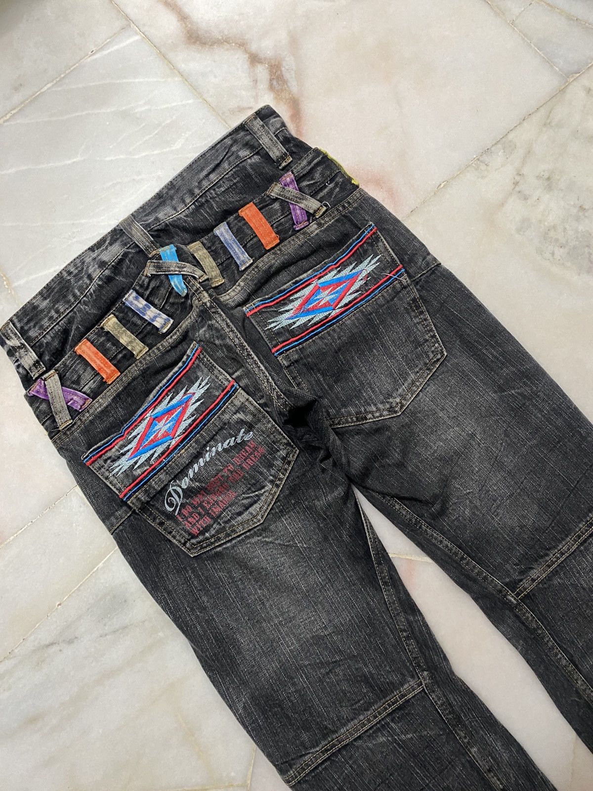 💥Double Waist💥Vintage 90s Dominate Handcrafted Washed Jean - 19