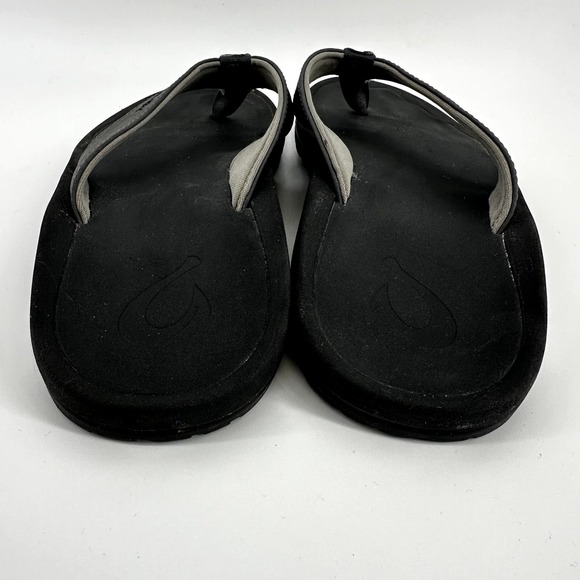 Olukai Ohana Beach Sandals Water Resistant Slip On Cushion Summer Black US 9 - 5