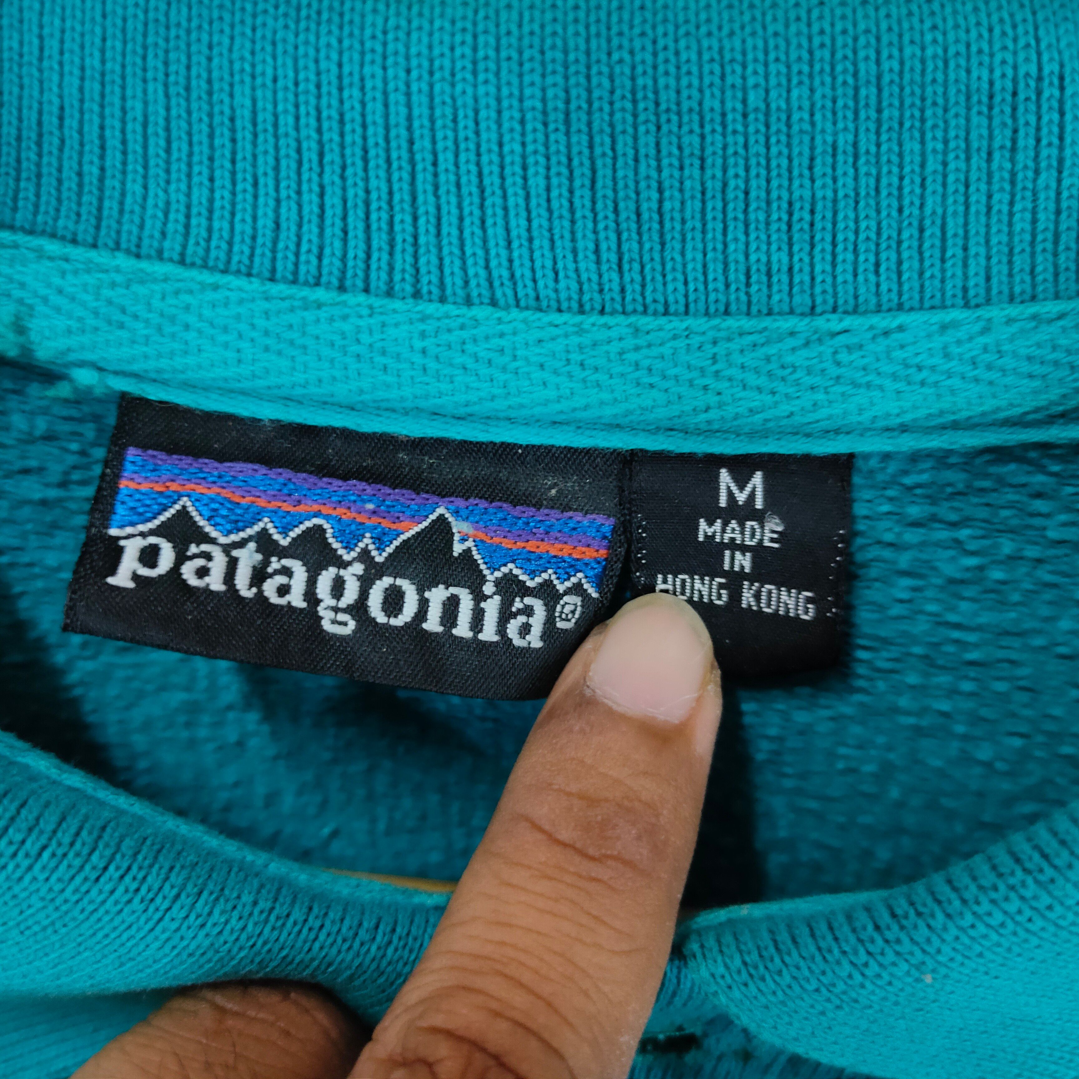 VINTAGE PATAGONIA Small Embroidery SpellOut Polo Sweatshirt - 3
