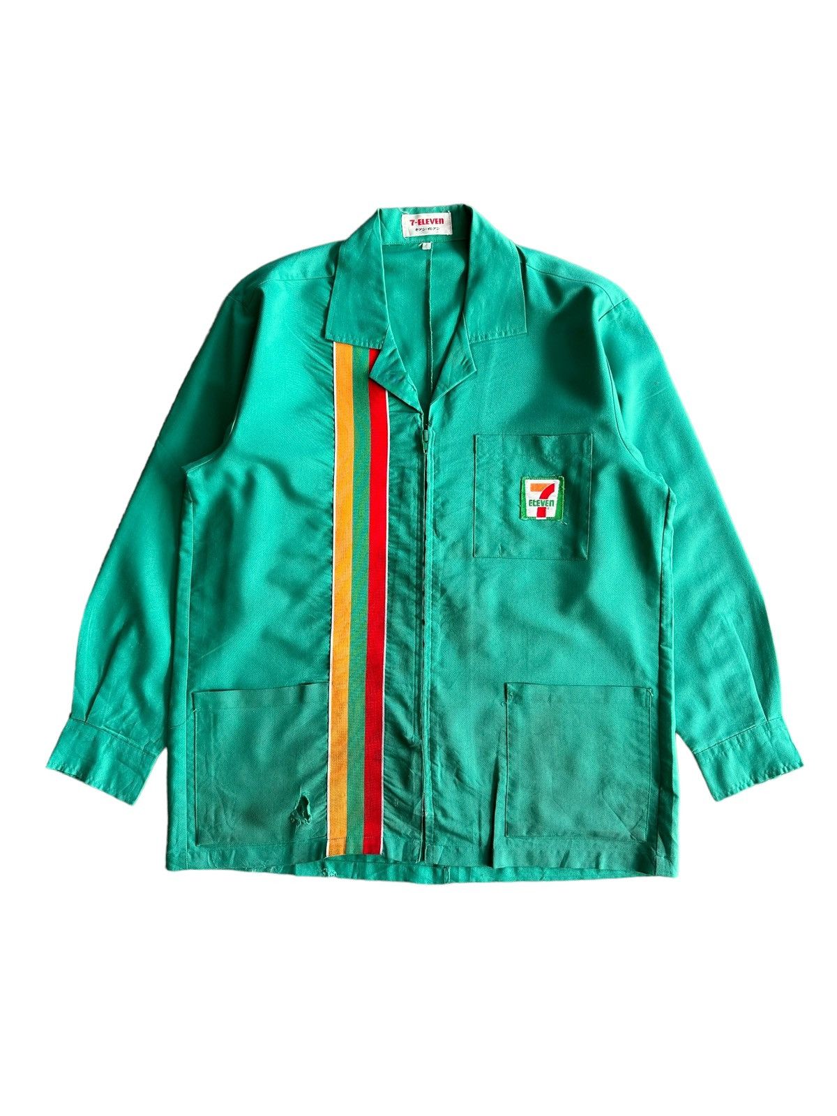 Vintage Workshirt 7 Eleven Green Colour - 1