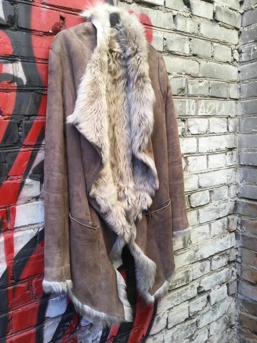 Giorgio Brato - Shearling Asymmetrical Coat.Like Isaac Sellam or Rick Owens - 4