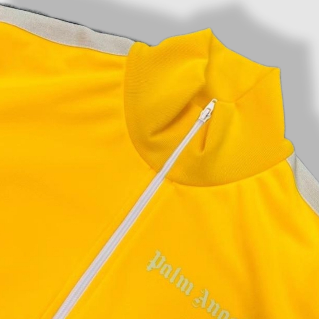 Classic Yellow Track Jacket with Off-White Stripes - 2