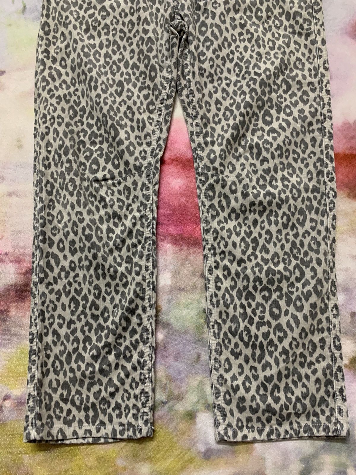PPFM Leopard Gray Corduroy Velour Slim Pants Seditionaries - 4